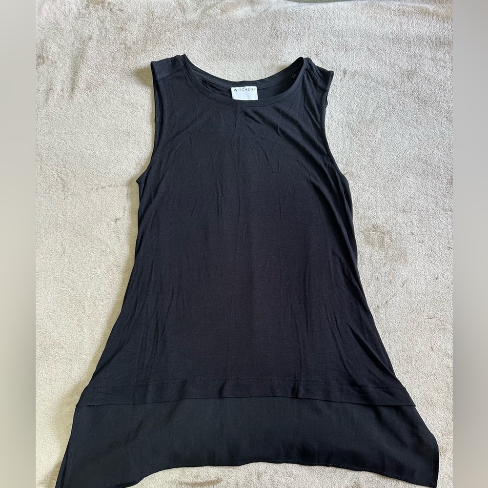Witchery Black Asymmetrical Sleeveless Top